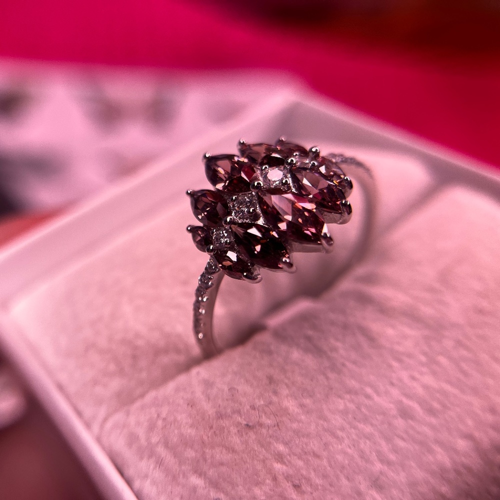 Bomb Party The Sterling Club Light Rhodolite Cubic Zirconia + .925 Solid Sterlin